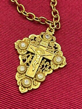 Vatican Library Collection Gold-Tone Crucifix Pendant Necklace